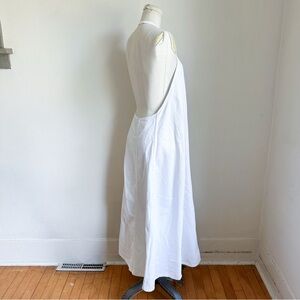 ZARA White Denim Halter Maxi Dress